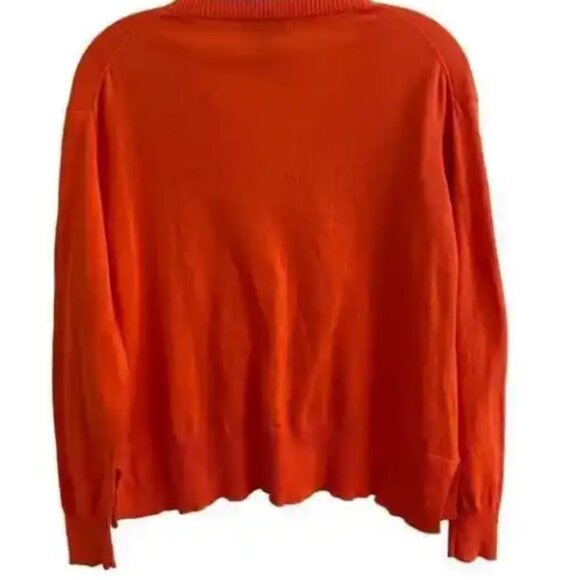J. Crew Summerweight Cotton V-Neck Cardigan Sweater Orange Small - Picture 2 of 3